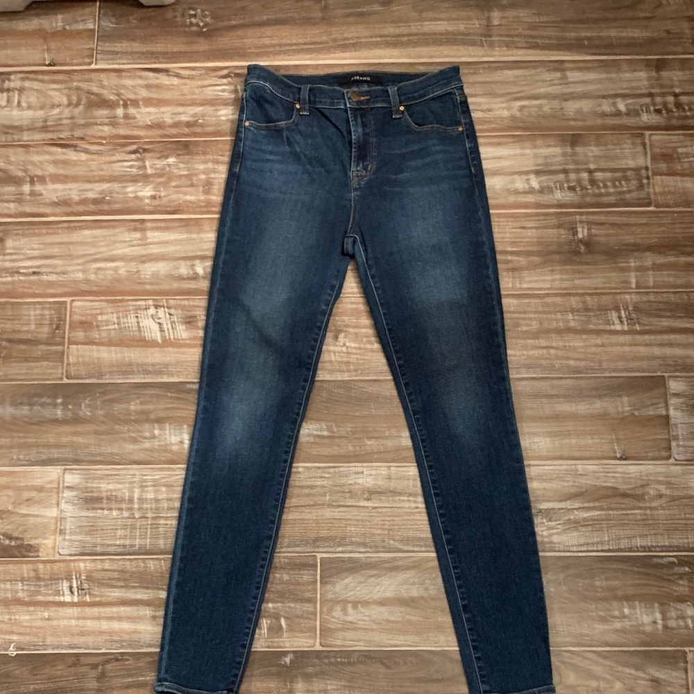 J Brand Classic High-Rise Skinny Jeans - Dark Blue 28